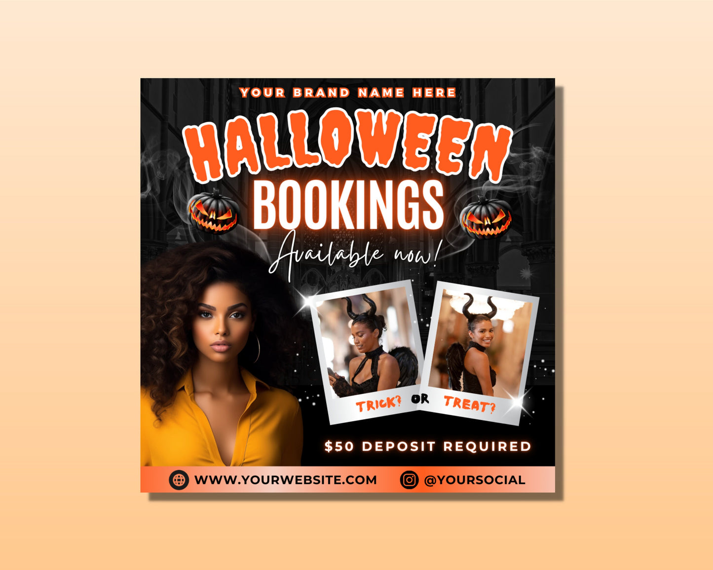 halloween bookings beauty makeup hair nails costume transformation special offers