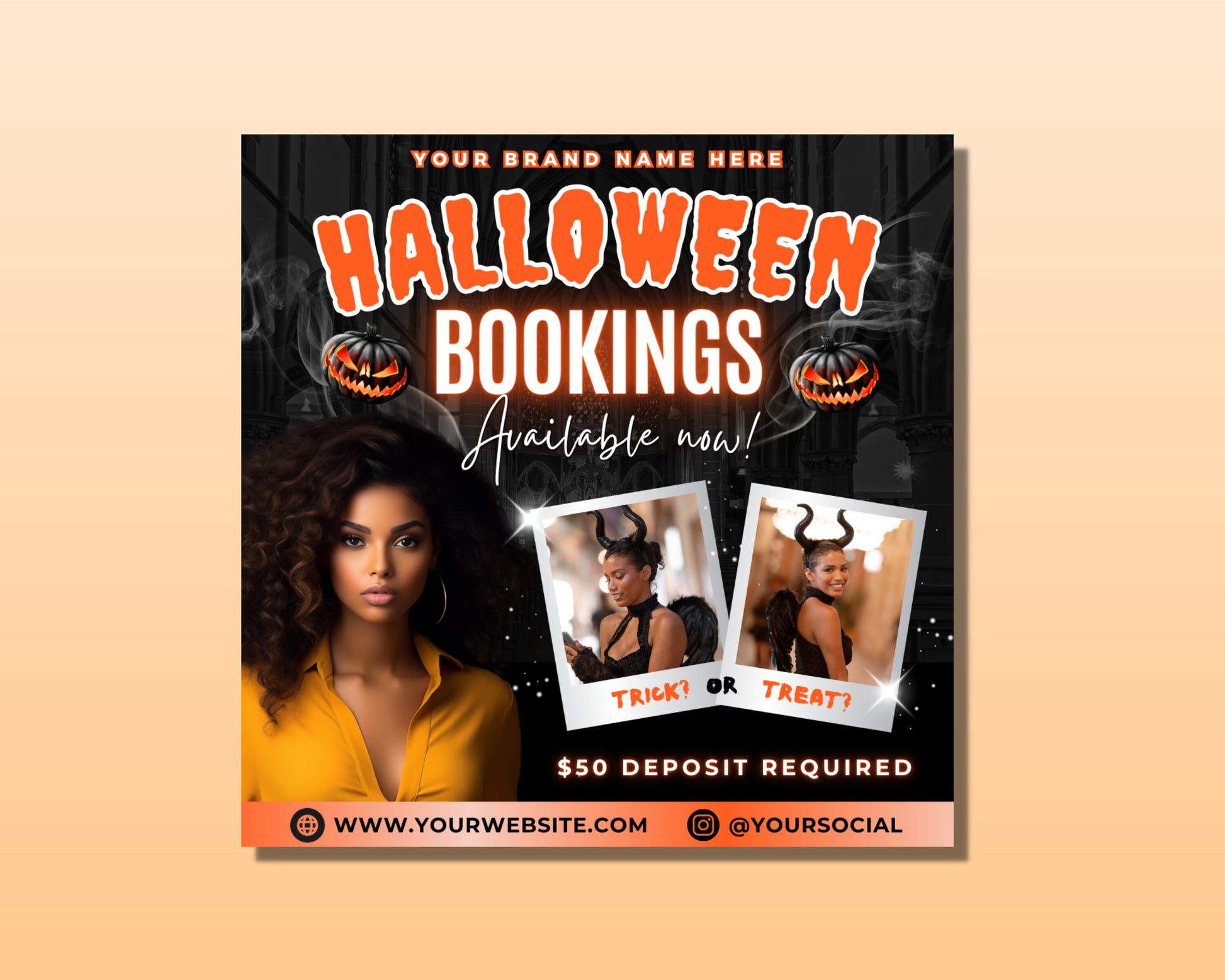 Halloween Bookings Beauty Makeup Hair Nails Costume Transformation Special offers