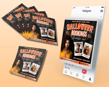 Halloween Bookings Beauty Makeup Hair Nails Costume Transformation Special offers