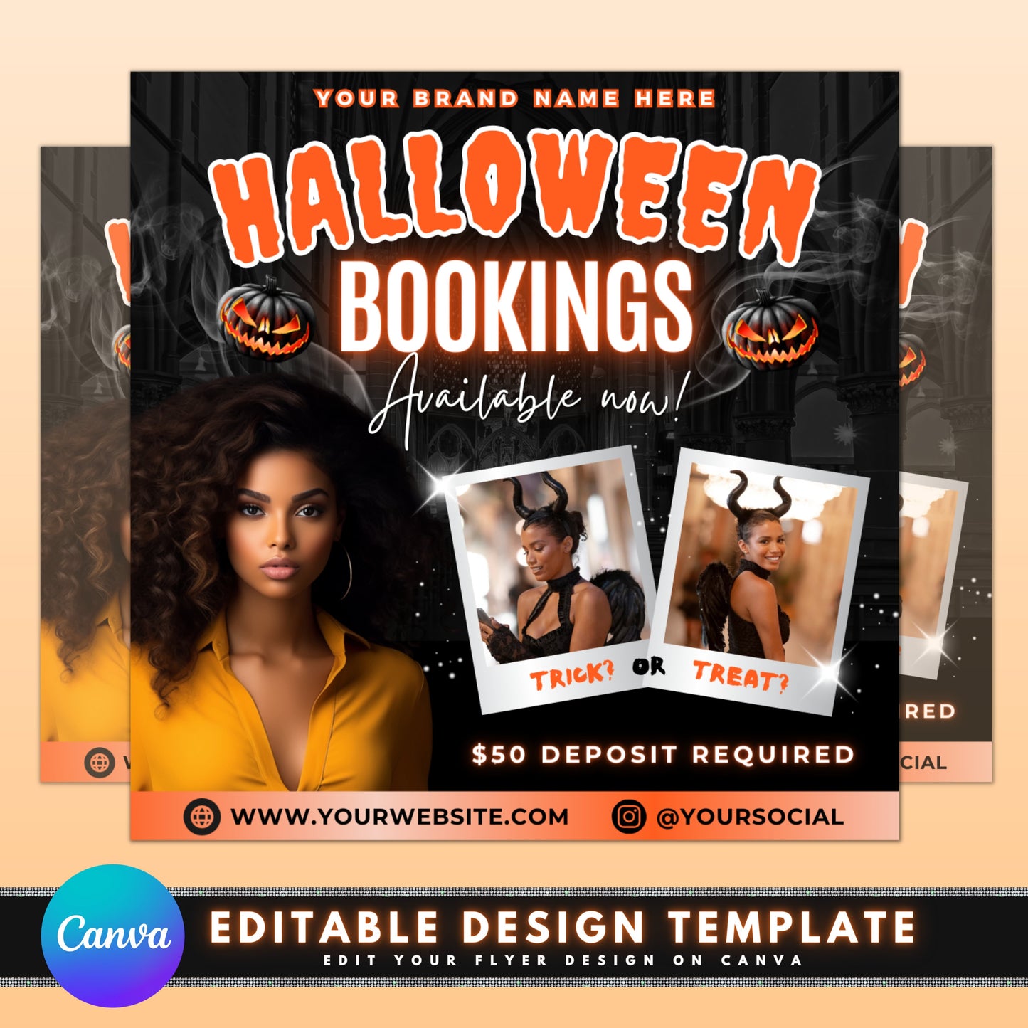 halloween bookings beauty makeup hair nails costume transformation special offers