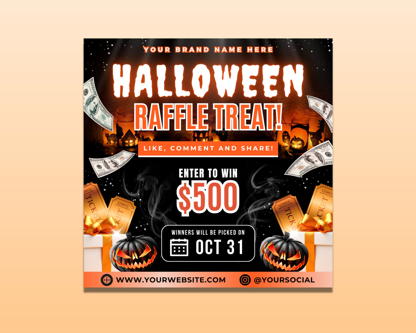 halloween raffle treats prizes fun scary spooky free candy costumes games activities