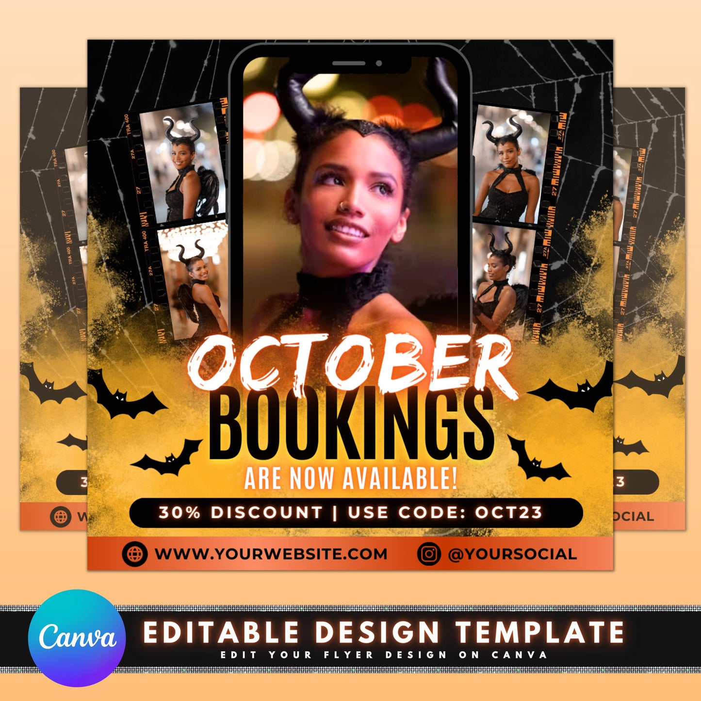 halloween bookings beauty makeup hair nails costume appointment transformation special offers discount