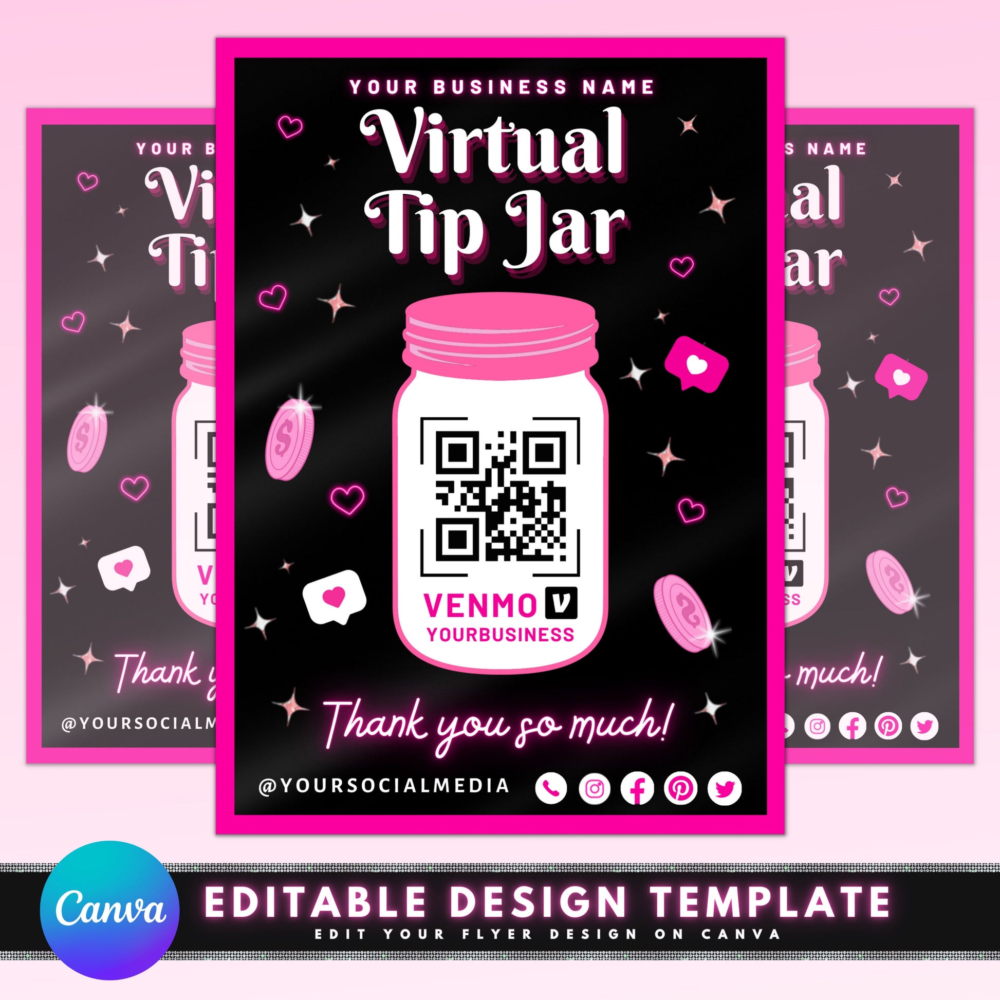 Virtual tip jar Tip jar template QR code tip jar Online tip jar Digital tip jar Cashless tip jar PayPal tip jar Venmo tip jar Zelle tip jar Cash App tip jar