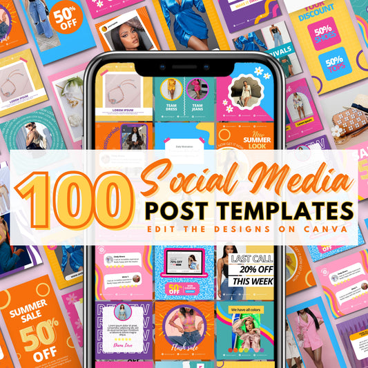 Colorful Social Media Post Bundle, DIY Template Design, Instagram Stories, Instagram Posts, Social Media Manager, Instagram Highlights