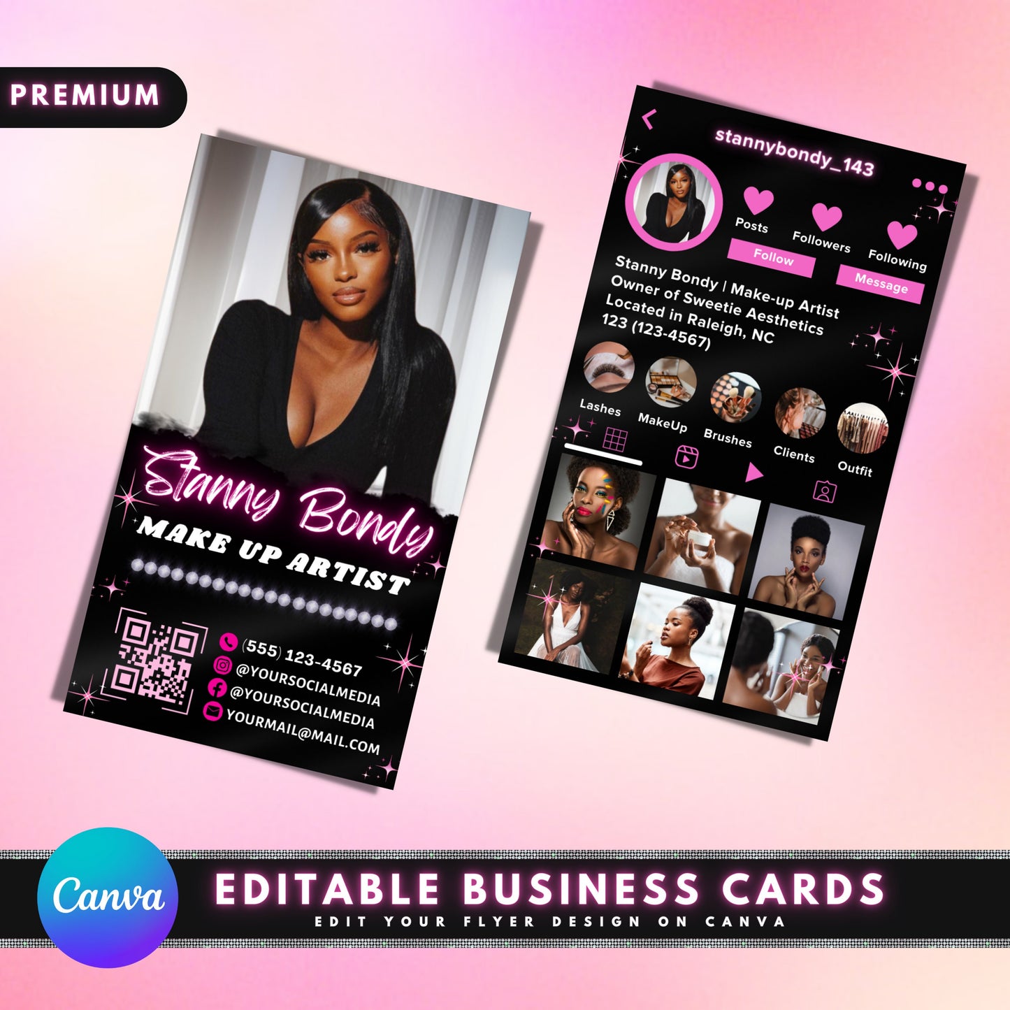 instagram business card template social media marketing branding design professional creative unique eye-catching downloadable customizable