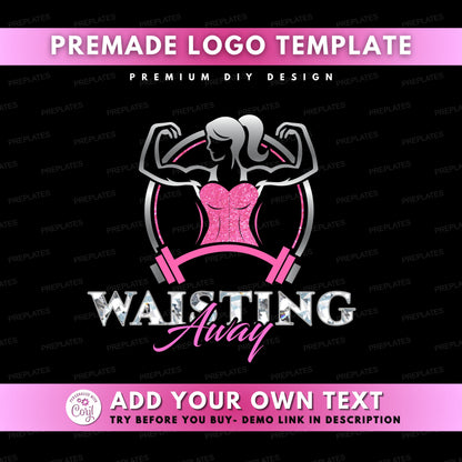 Waist trainer logo Body sculpting logo Weight loss logo Fitness logo Shapewear logo Curves Hourglass figure Snatched waist Sand clock figure Corset Cincher Girdle