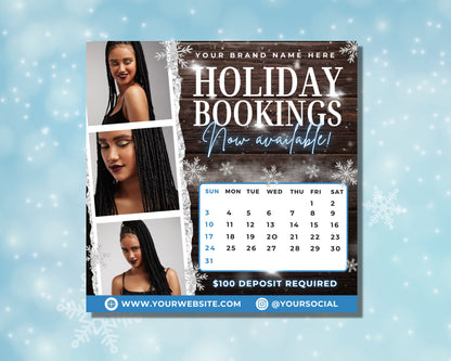 Festive Holiday Winter Cheerful Joyful Hair Beauty Spa Nails Makeup Massage Facial Treatment Appointment Schedule Reserve Book Limited time offer Special Promotion Discount Gift certificate Sale Discount Promotion Special offer