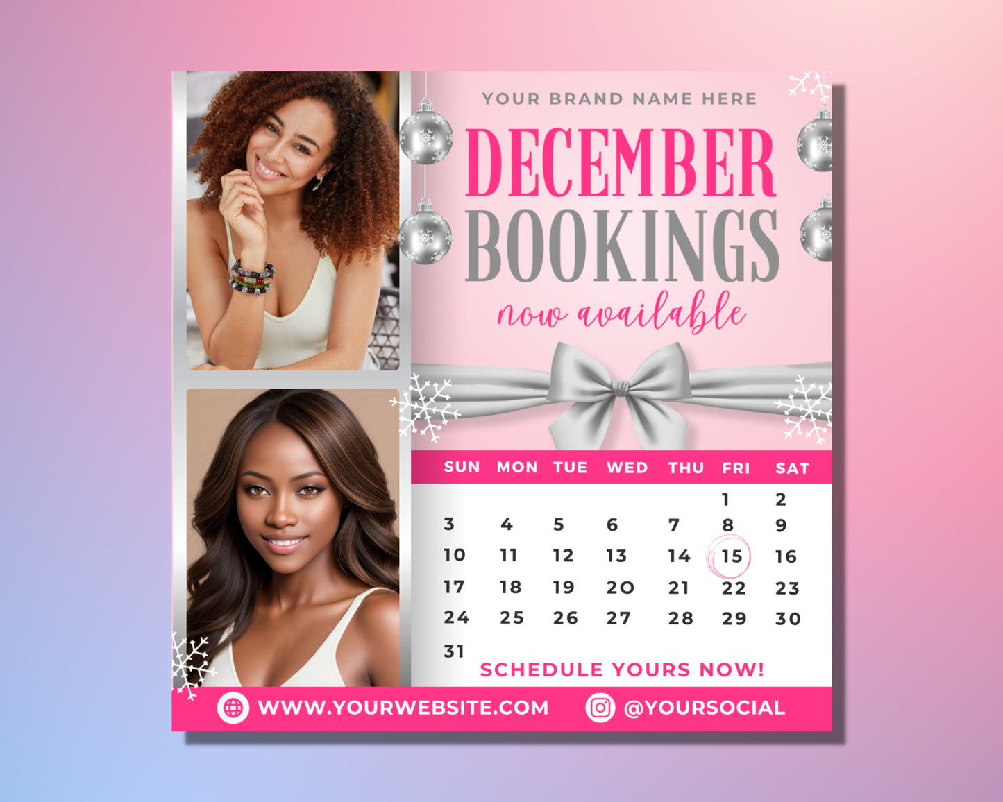 december bookings holiday bookings special offers limited-time deals book now december hair bookings hair bookings hair salon hair stylist hairdresser christmas hair holiday hair festive hair winter hair haircuts blowouts styling extensions braiding