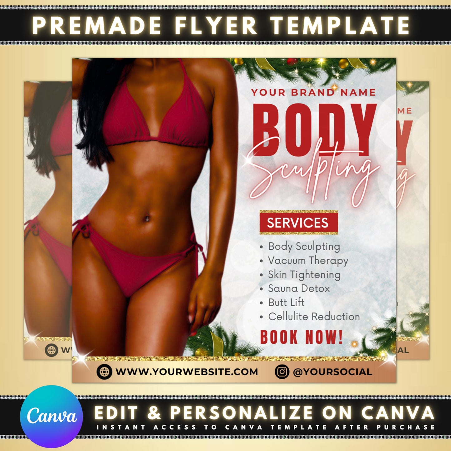 body contouring christmas gift yourself special offer limited time look your best for the holidays achieve the body you&#39;ve always wanted non-invasive painless safe and effective body sculpting butt lift cellulite reduction body spa sauna detox