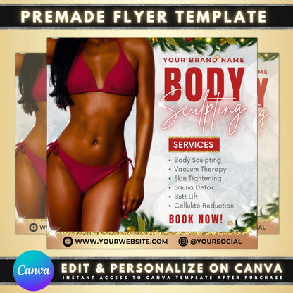 Body contouring Christmas Gift yourself Special offer Limited time Look your best for the holidays Achieve the body you&#39;ve always wanted Non-invasive Painless Safe and effective Body Sculpting Butt Lift Cellulite Reduction Body Spa Sauna Detox