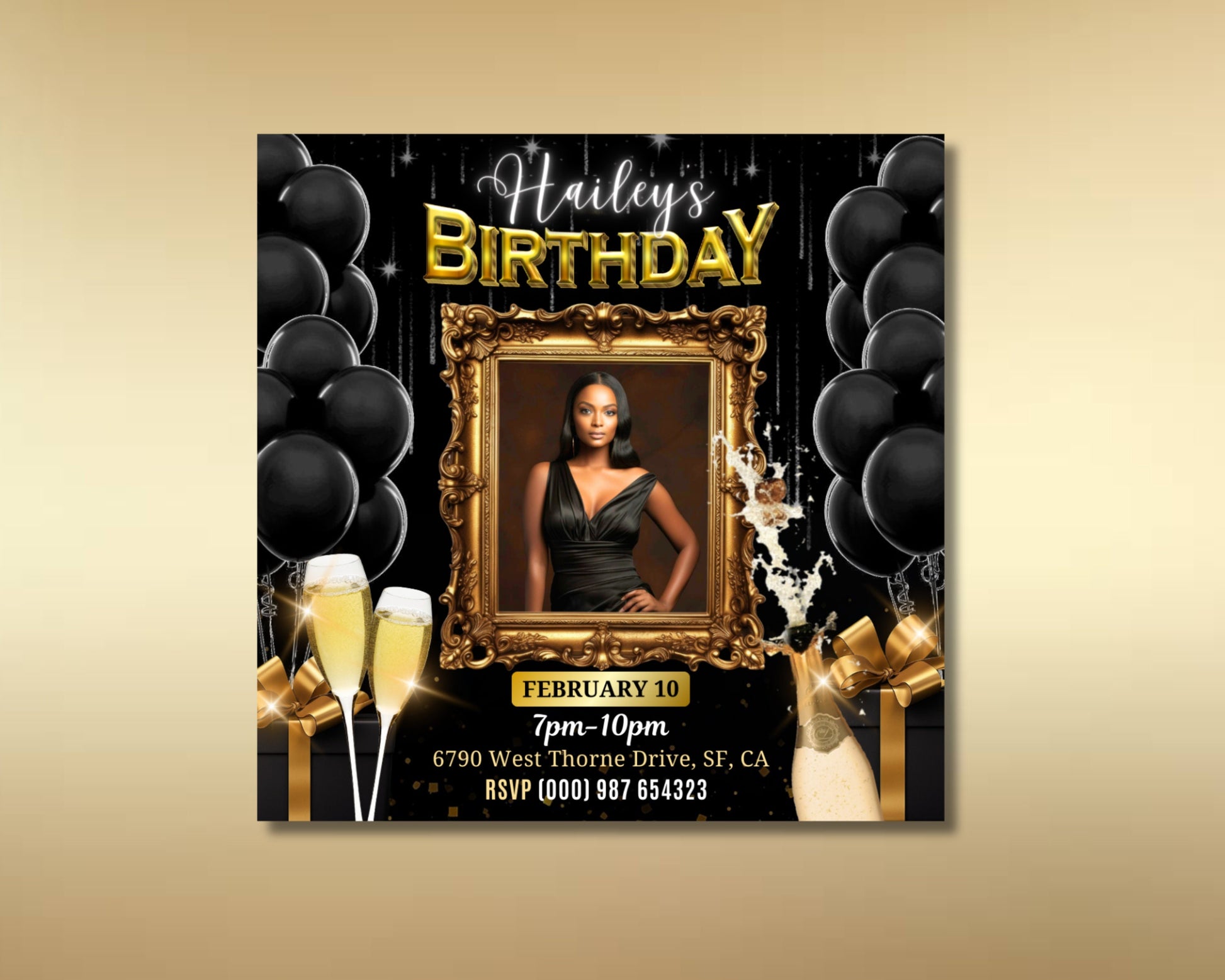 Birthday Party Flyer, DIY Flyer Template Design, Birthday Girl Party Invites Flyer, Birthday Night Party Event Flyer, Celebration RSVP Flyer