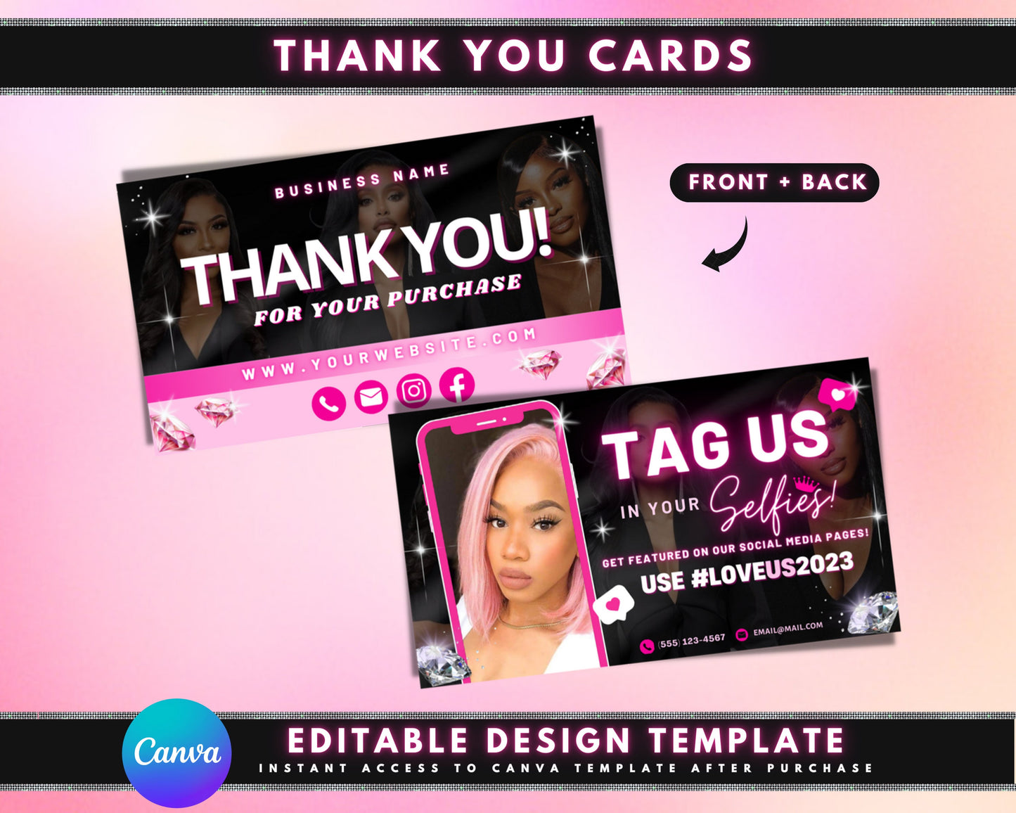 thank you! we appreciate your business! we loved having you! looking forward to your next visit! your satisfaction is our priority! thank you for choosing us! your trust means the world to us! let us pamper you again soon! tag us selfie card