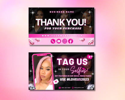 Thank you! We appreciate your business! We loved having you! Looking forward to your next visit! Your satisfaction is our priority! Thank you for choosing us! Your trust means the world to us! Let us pamper you again soon! Tag Us Selfie Card