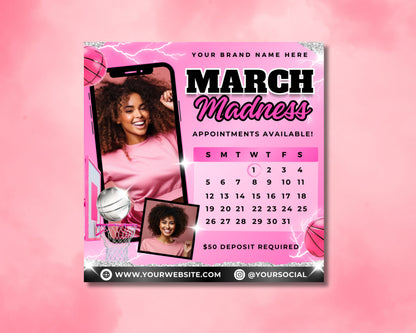 Spring beauty March Bookings Beauty Flyer Flyer Template St. Patricks Day Promo March specials Limited-time offers Pamper yourself Haircuts and styles Coloring Skin treatments Makeup Waxing Nails Facials Massages Body treatments Spring makeup trends