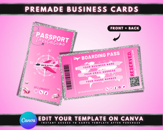 Passport-sized Bi-fold Landscape orientation Rounded corners Professional Sophisticated Modern Unique Executive Creative Boarding Pass Layout Ticket Stub Flight Information Eye-catching Conversation Starter Memorable Stands Out From The Crowd