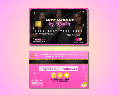 Credit card Business card Discount Card Membership Card Salon Cards Loyalty Cards VIP Cards Special Offers Promo Code Salon Makeup Beauty Rewards Lash Hair Spa Exclusive Deals Rewards Benefits Cashback