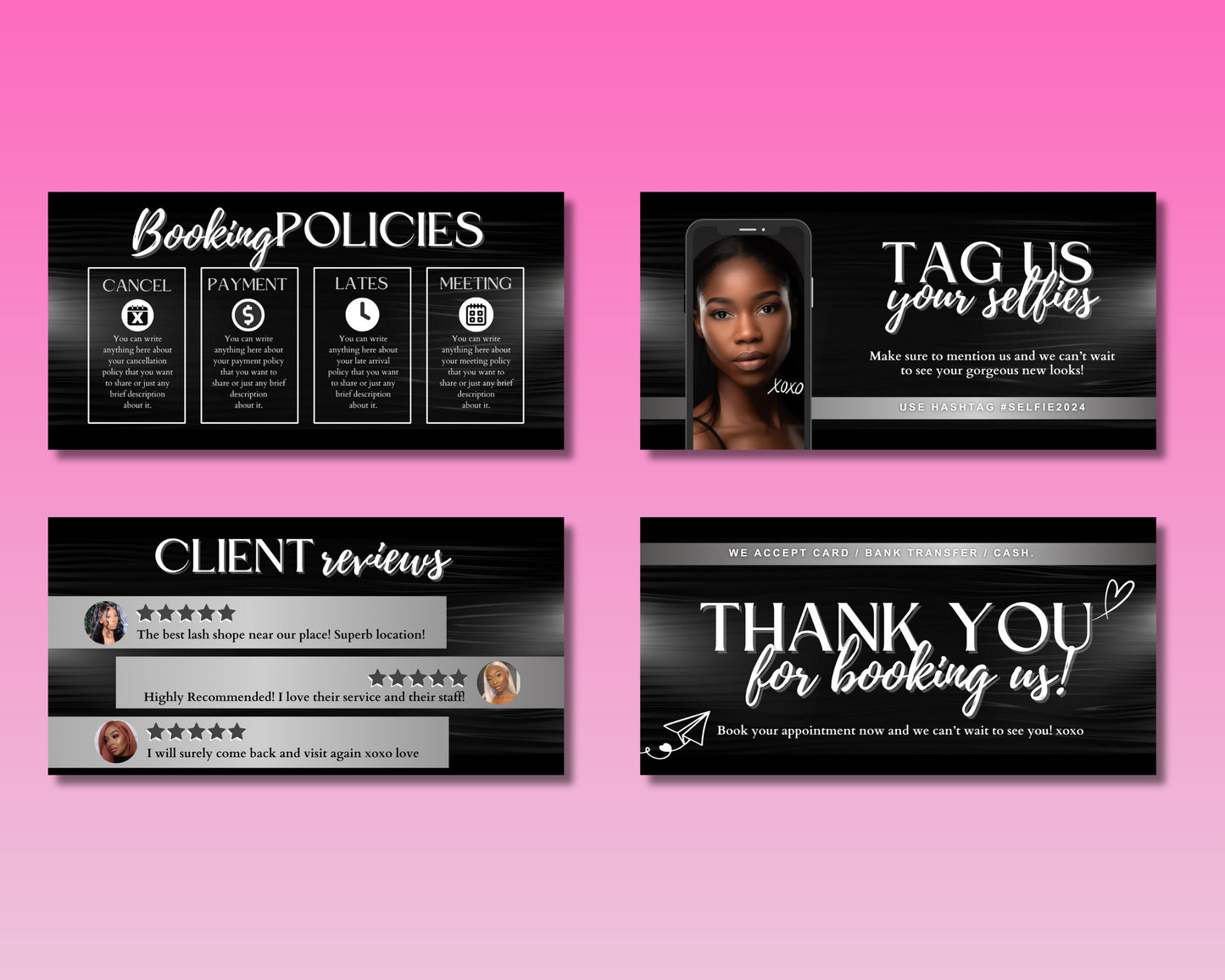 online booking appointment scheduling 24/7 availability convenient scheduling reminders cancellation policy payment processing secure booking professional design easy to use salon haircut color style cut lash hairstylist extensions treatment