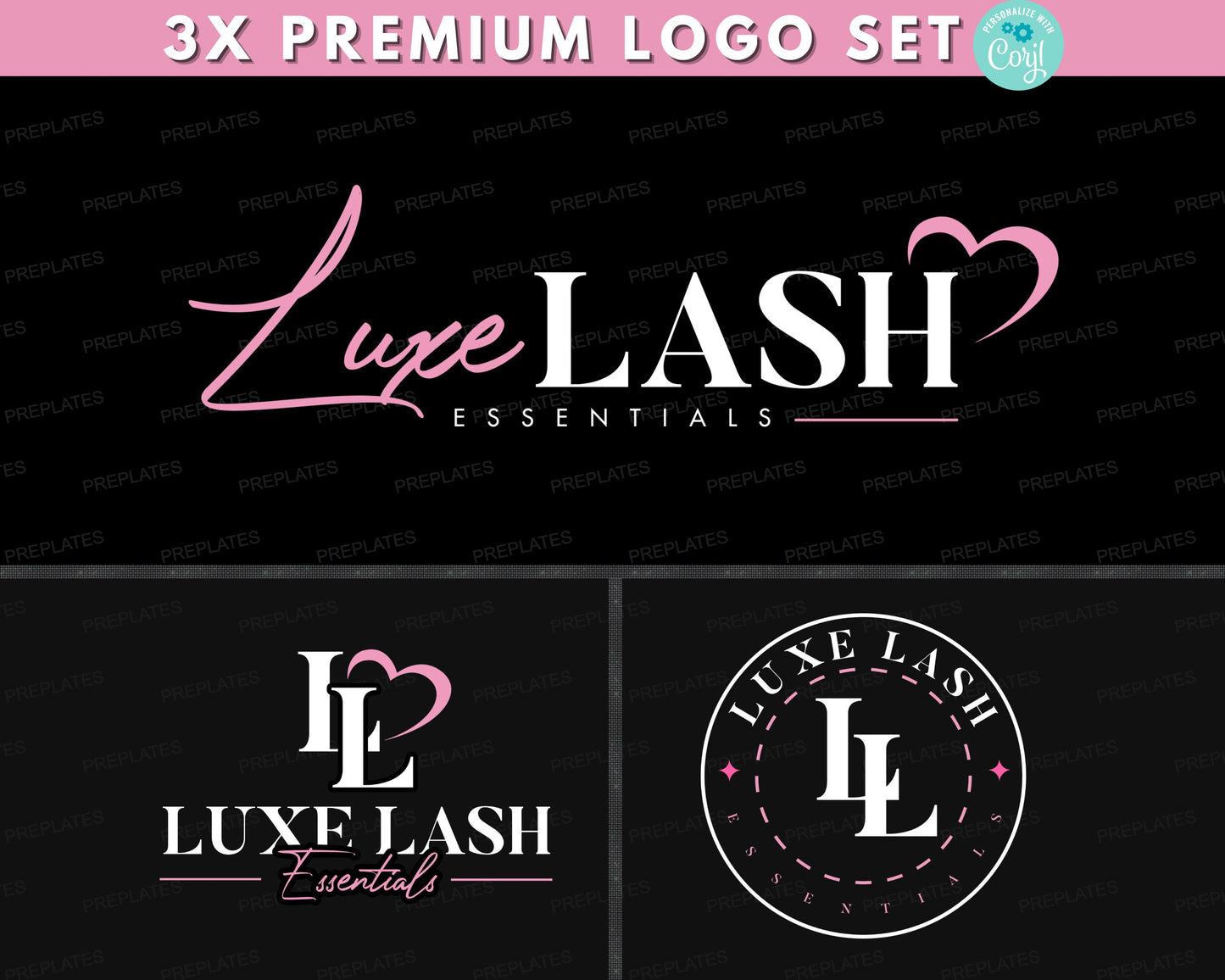 lash logo template beauty salon logo template eyelash extension logo template lash artist logo template feminine logo template eyelashes eye makeup beauty hearts editable premade diyelegant glamorous luxury minimalist modern playful beauty logo pink