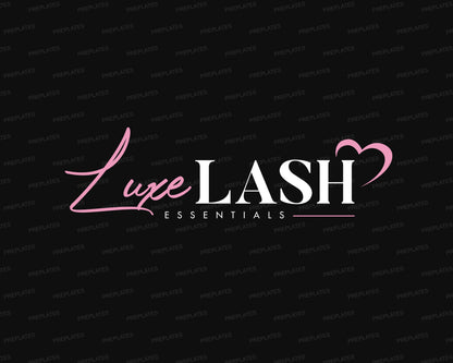 Lash logo template Beauty salon logo template Eyelash extension logo template Lash artist logo template Feminine logo template Eyelashes Eye Makeup Beauty Hearts Editable Premade DIYElegant Glamorous Luxury Minimalist Modern Playful Beauty Logo Pink