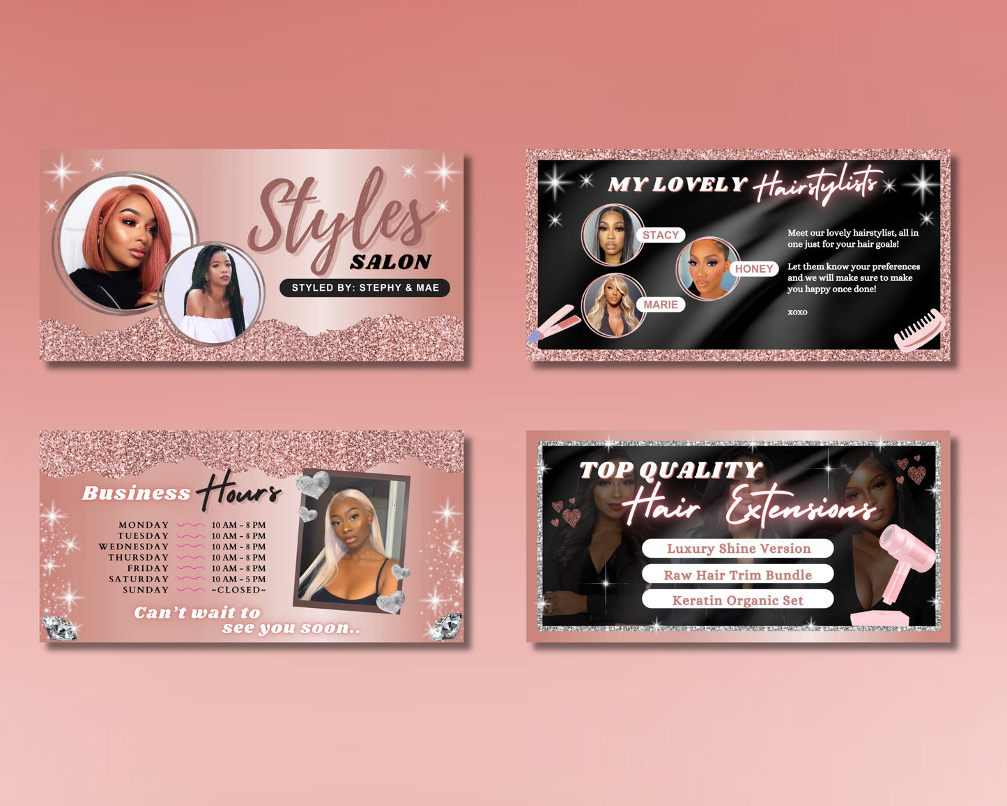 hair salon acuity template rose gold web design hair colorist hairstyling services hair extensions beauty salon hair salon spa makeup artist nail salon acuity scheduling template acuity website template appointment booking template premade designs