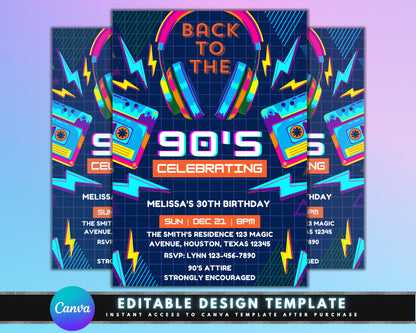 Retro 90s Nostalgia Neon Grunge Arcade Cassette tapes Floppy disks Denim Graffiti Tie-dye Geometric shapes Furbys Tamagotchis Pagers Boomboxes Skateboards Scrunchies Grunge Band T-shirts Cloud Cli Cli Art Funky fresh patternsTotally 90s Birthday Bash