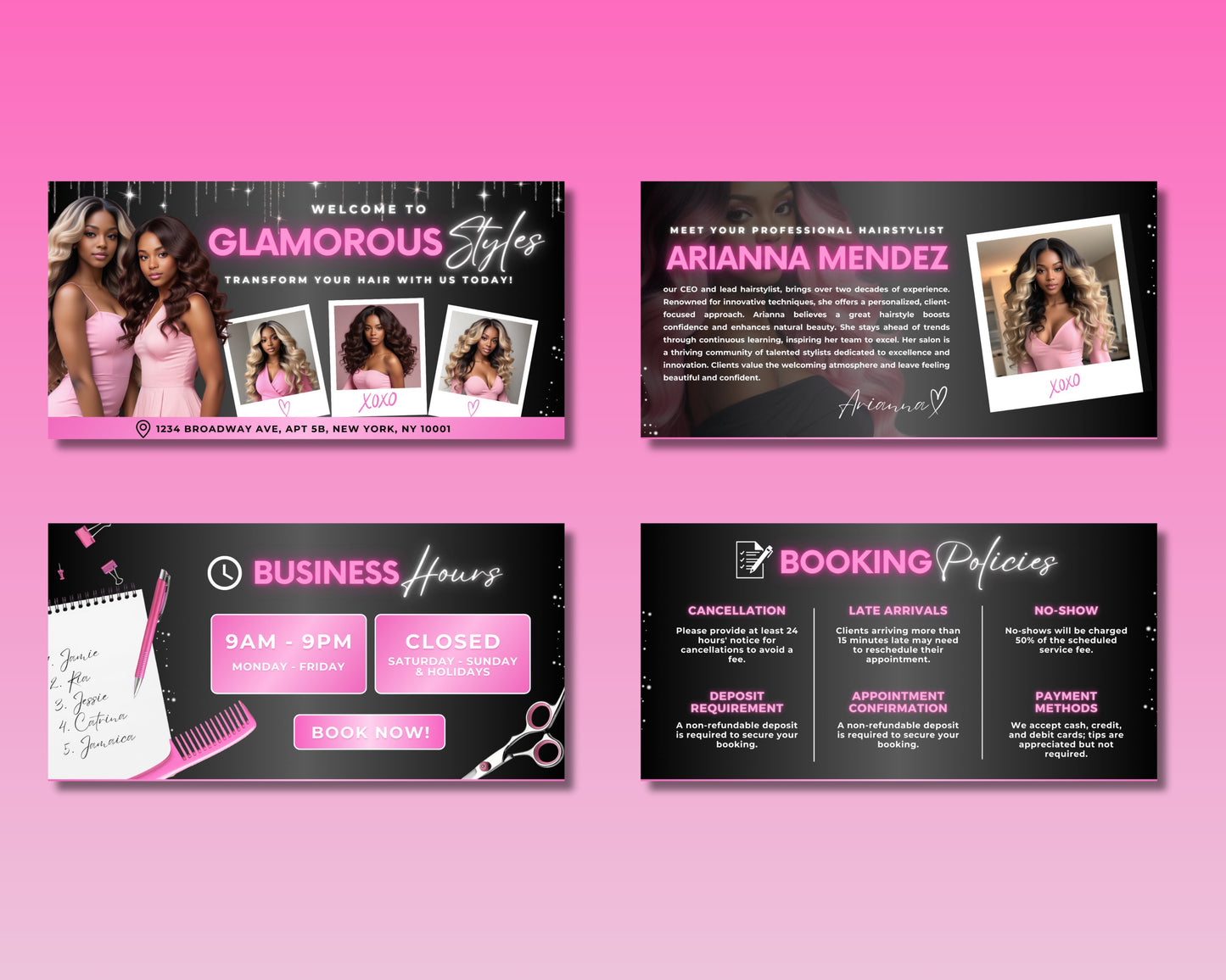 hair salon acuity template pink and black web design lash artist hairstyling services hair extensions beauty salon nail salon spa makeup artist acuity acuity scheduling template acuity website template appointment booking template premade designs