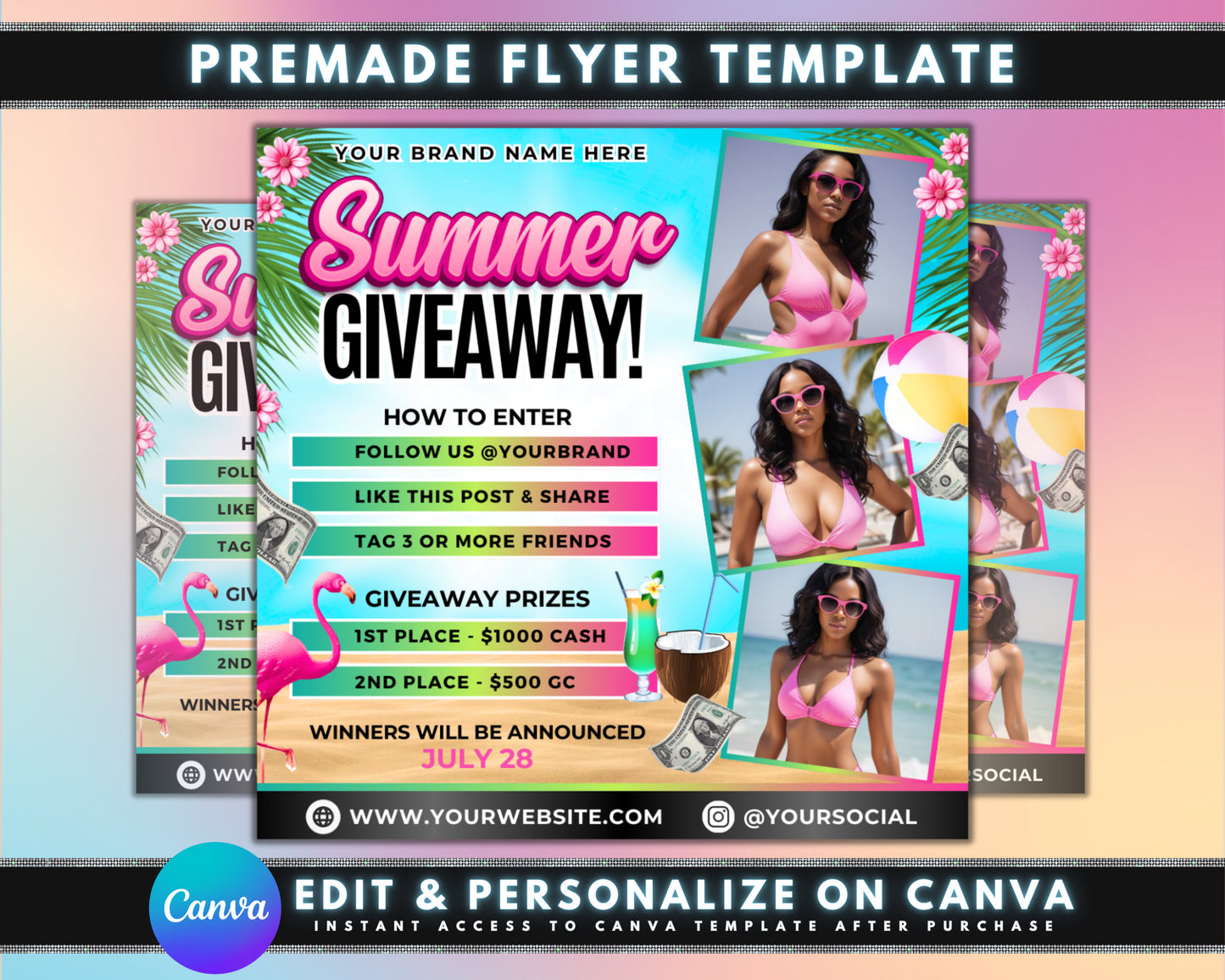 summer raffle summer beauty giveaway win big this summer summer glow up win big summer fun free entry grand prize prizes tickets on sale now dont miss out raffle drawing summer raffle flyer raffle flyer template giveaway flyer summer contest flyer