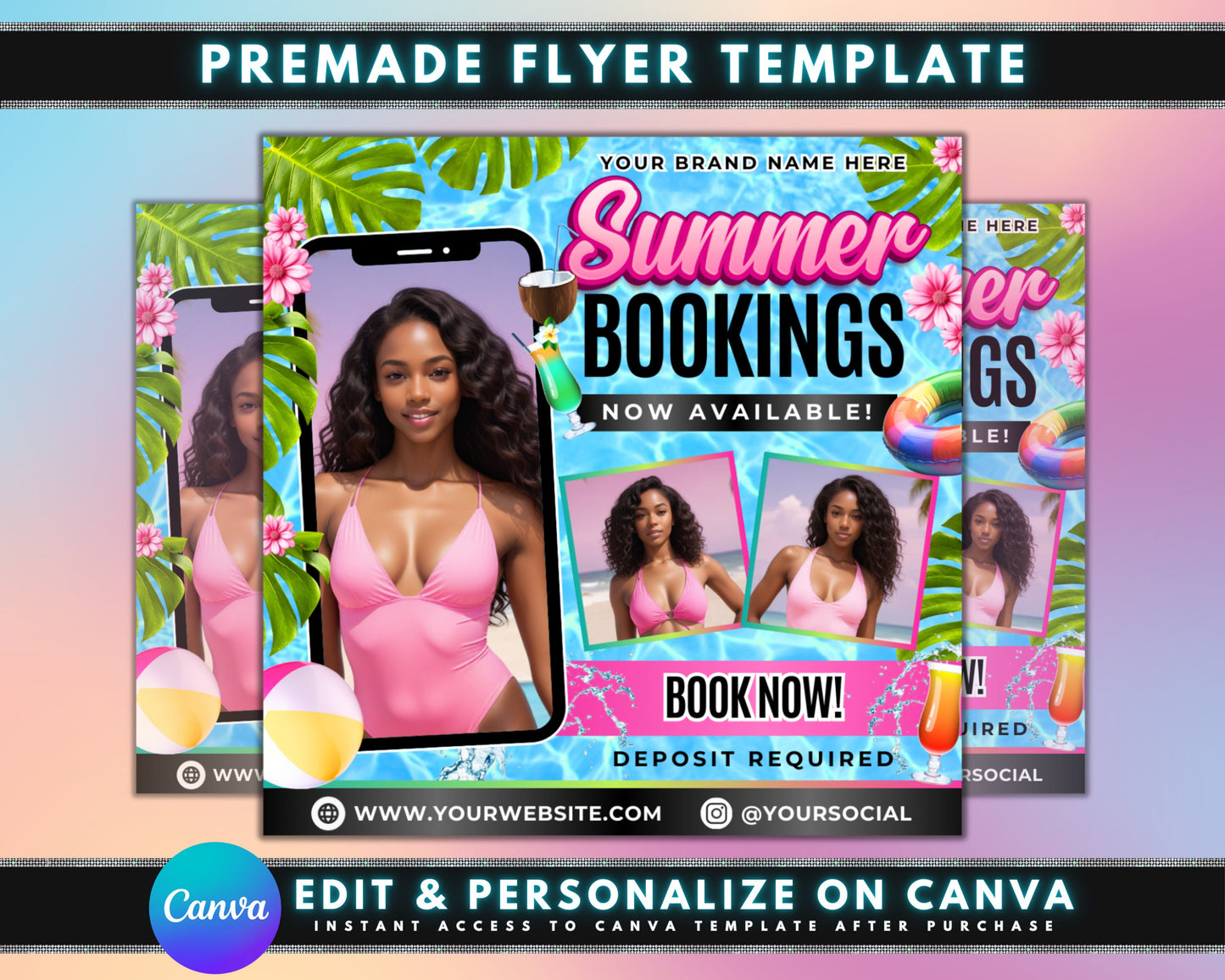 summer booking braids flyer hair flyer lash flyer beauty flyer summer fun dont miss out limited time offer book now beach pool relaxation special deals discounts packages early bird pricing escape getaway vacation adventure awaits make a splash