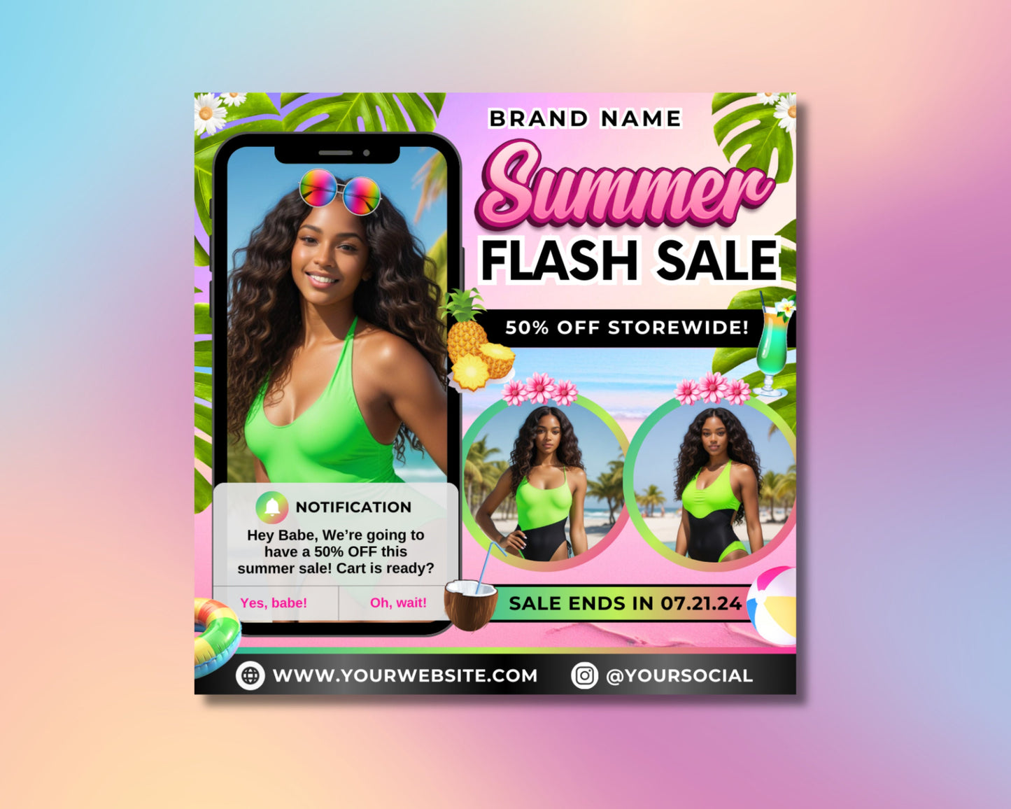 flash sale boutique sale sale flyer fashion flyer discount flyer summer sale spring sale summer flash sale storewide sale new arrivals clearance sale limited time offer shop now don&#39;t miss out clothing shoes beauty lash sale hair sale apparel