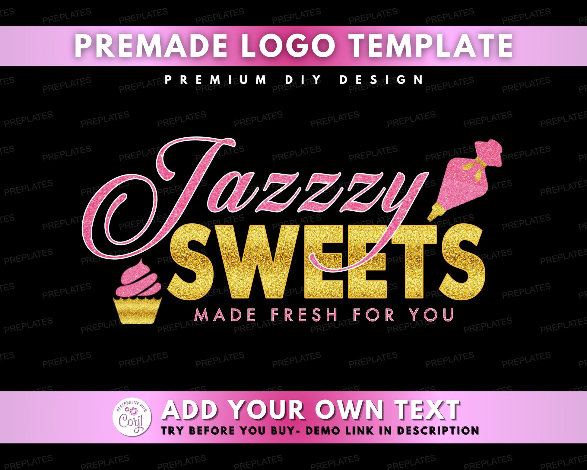 Bakery Bake Bakeshop Bread Cake Cupcake Pastry Cookie Donut Oven Wheat Fresh Delicious Homemade Artisan Local Organic Pies Donuts Croissants Macarons Gluten-Free Vegan Logo Maker Template Design Branding Sweet Delicious Fresh Homemade