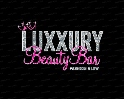 Beauty Bar Spa Salon Cosmetics Wellness Glamour Skincare Makeup Haircare Relaxation Pampering Nails (manicure, pedicure) Eyelash extensions Brows Facials Massage Tanning Waxing Elegant Modern Minimalist Vintage Handwritten Beauty Logo Template