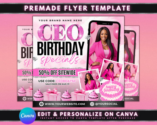 CEO birthday sale special offers discounts promotions limited time offer big savings exclusive deals shop now call to action flyer template birthday bash sale celebrate with us anniversary sale grand sale blowout sale storewide sale bonus offers