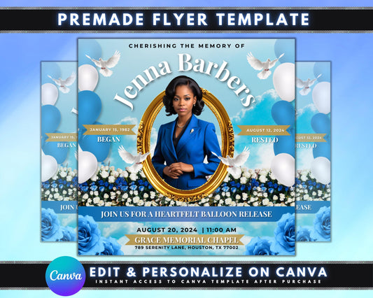 memorial balloon release celebration balloon release balloon release flyer balloon release template flyer template event flyer printable flyer in loving memory flyer rest in peace flyer funeral flyer remembrance flyer celebration of life flyer