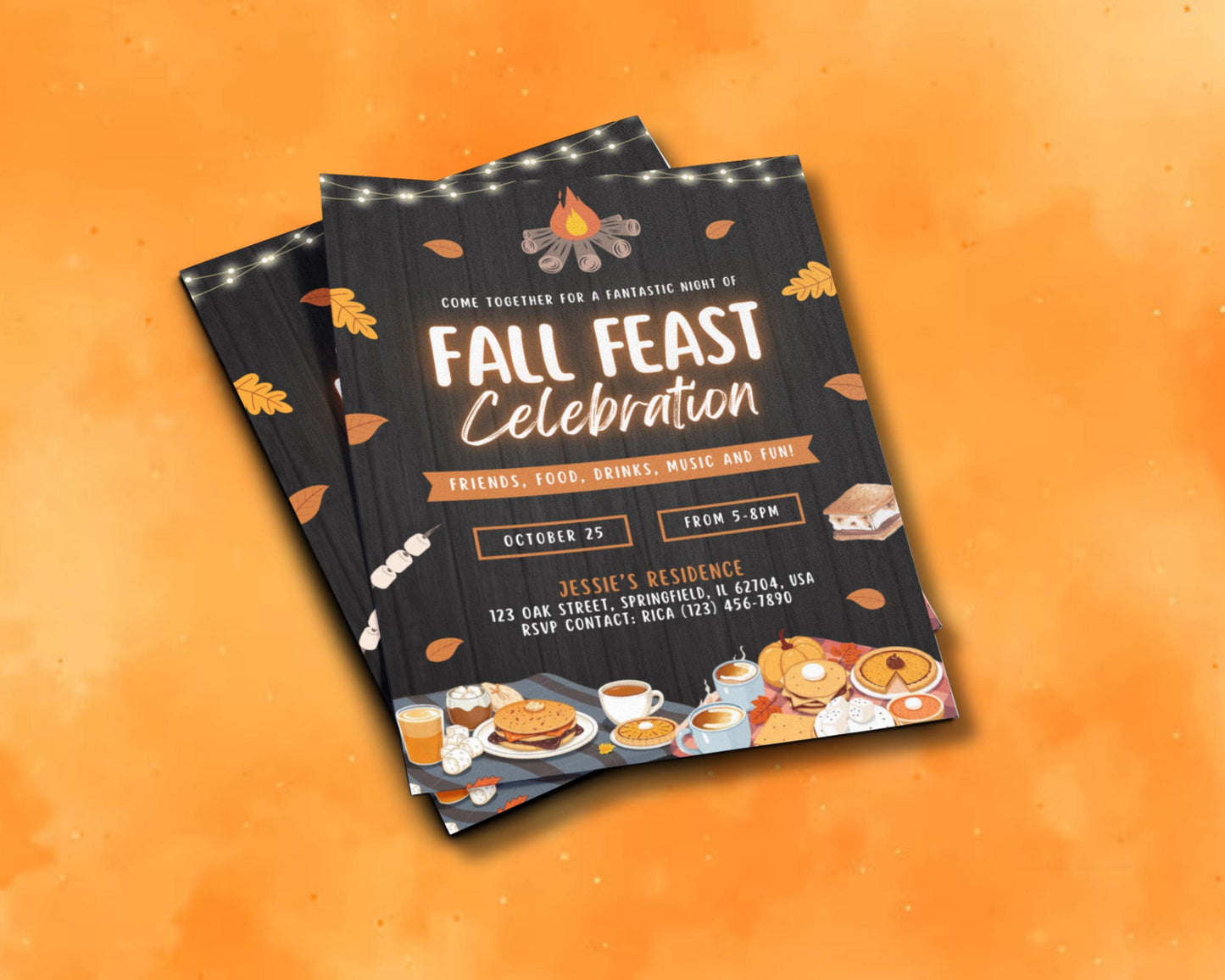 fall feast celebration party event gathering autumn harvest thanksgiving seasonal drink menu buffet dinner dessert entertainment music games activities decorations costumes family friends community join us come celebrate autumnal abundance