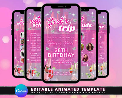 Girls Trip Birthday Celebration Itinerary Weekend Getaway Vacay Friendship Relaxation Adventure Beach Day Spa Day Hiking Wine Tasting Shopping Spree Nightlife Pool Party Cooking Class Sightseeing Game Night Accommodation Transportation Budget RSVP