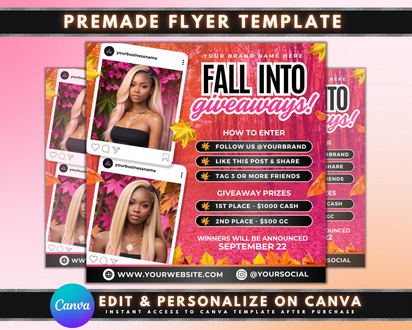 fall giveaway beauty giveaway beauty contest fall beauty autumn beauty beauty products beauty services giveaway flyer flyer template fall skincare fall makeup autumn hair care beauty raffle beauty contest beauty prizes beauty deals beauty discounts