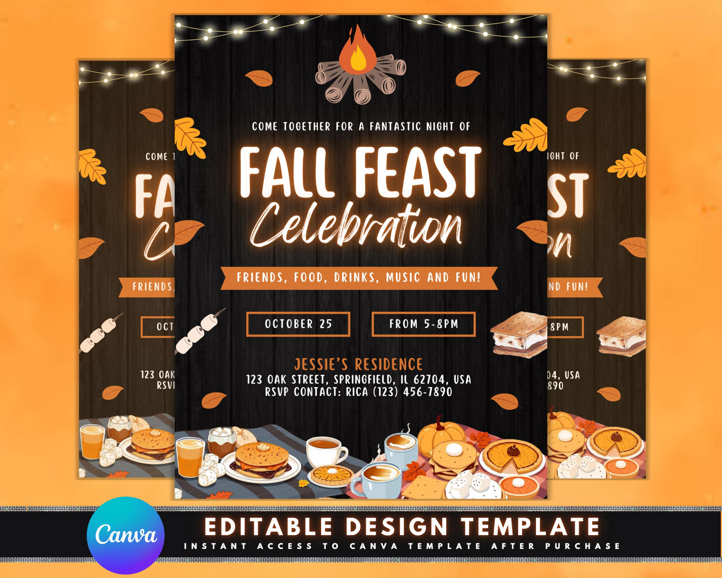 fall feast celebration party event gathering autumn harvest thanksgiving seasonal drink menu buffet dinner dessert entertainment music games activities decorations costumes family friends community join us come celebrate autumnal abundance