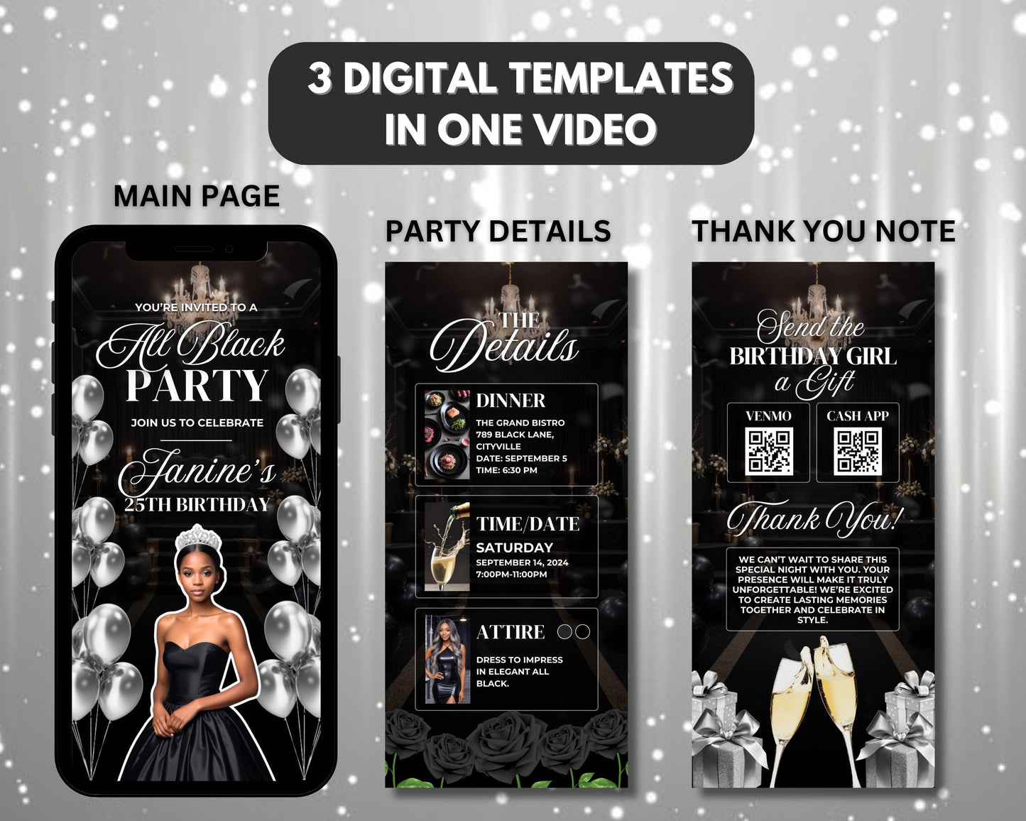 animated birthday invitation birthday dinner invitation instagram video invitation digital invitation birthday party video birthday dinner animation cake animation fork and knife animation champagne toast animation balloons animation rsvp