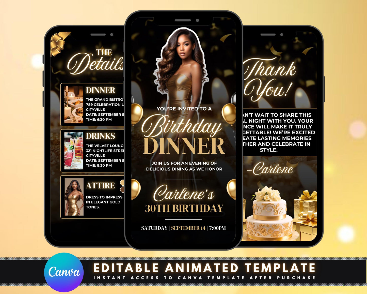 animated birthday invitation birthday dinner invitation instagram video invitation digital invitation birthday party video birthday dinner animation cake animation fork and knife animation champagne toast animation balloons animation rsvp