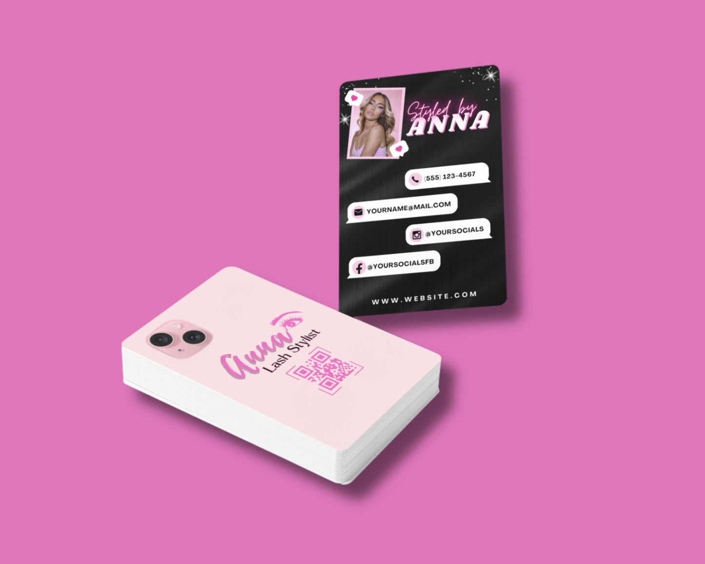 beauty business card instagram template digital business card social media business card beauty branding beauty marketing beauty entrepreneur qr code to instagram modern business card template luxury business card beauty salon business card