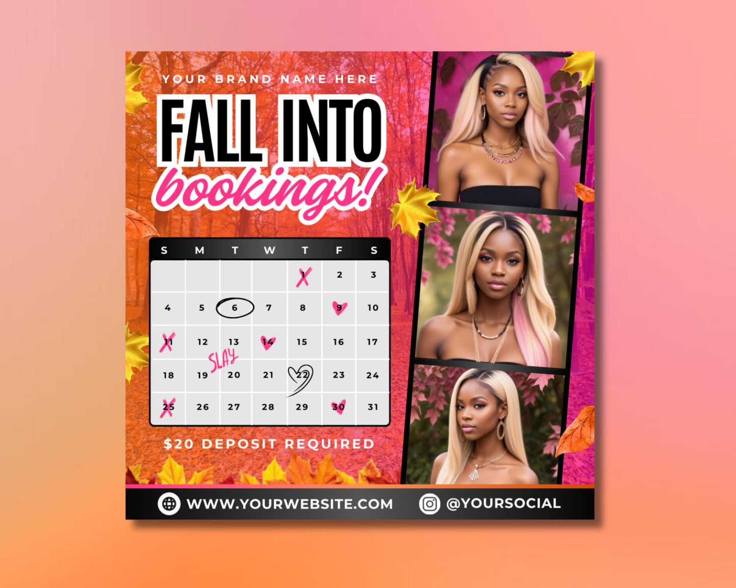 fall autumn seasonal bookings reservations appointment giveaway contest prize special offer discount promo fall specials limited time offer seasonal packages fall foliage halloween thanksgiving black friday cyber monday holiday season