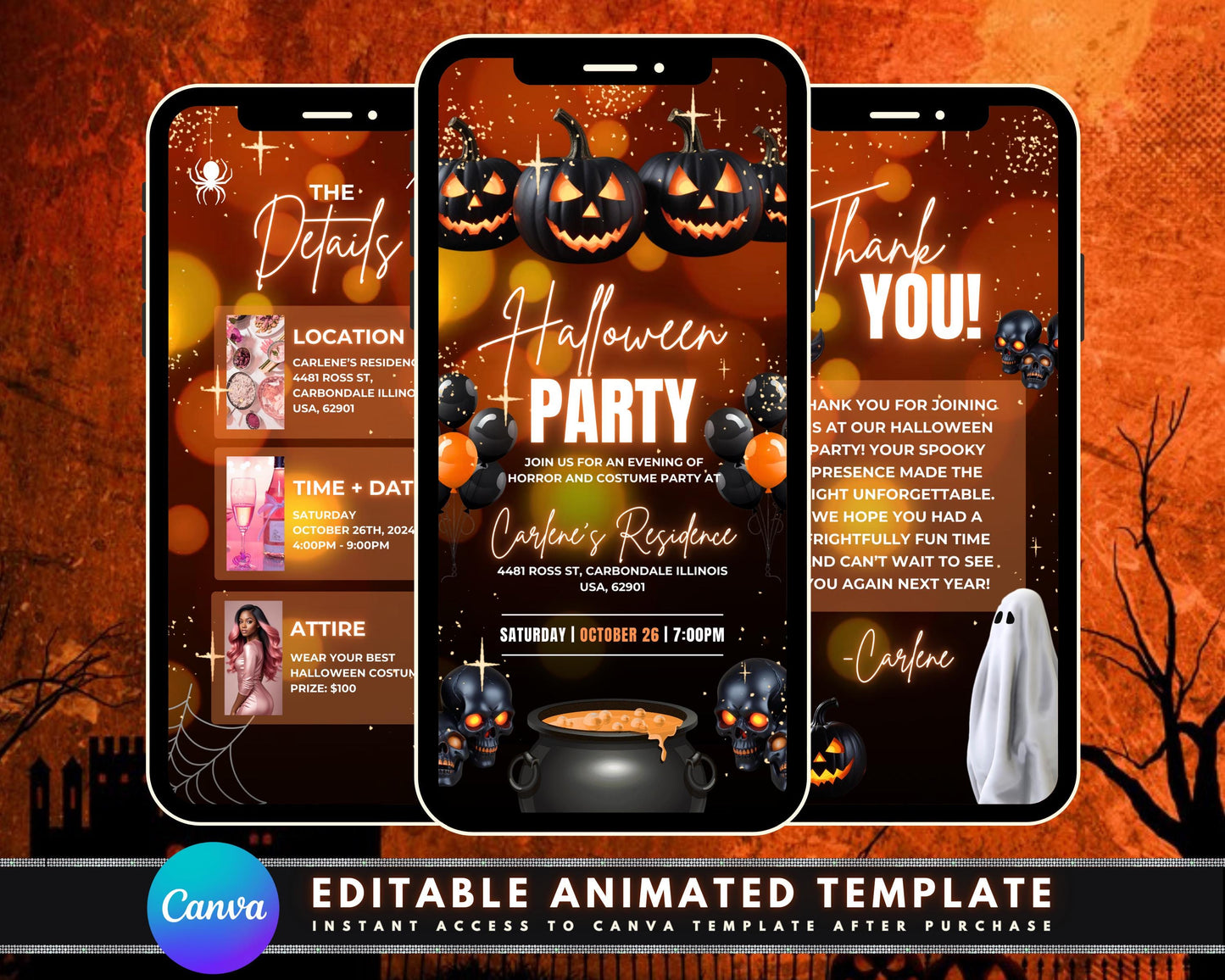 animated halloween invitation halloween party invite template halloween invitation halloween party invitation ideas halloween party flyer halloween party poster location date and time attire thank you note costume party horror party video invite