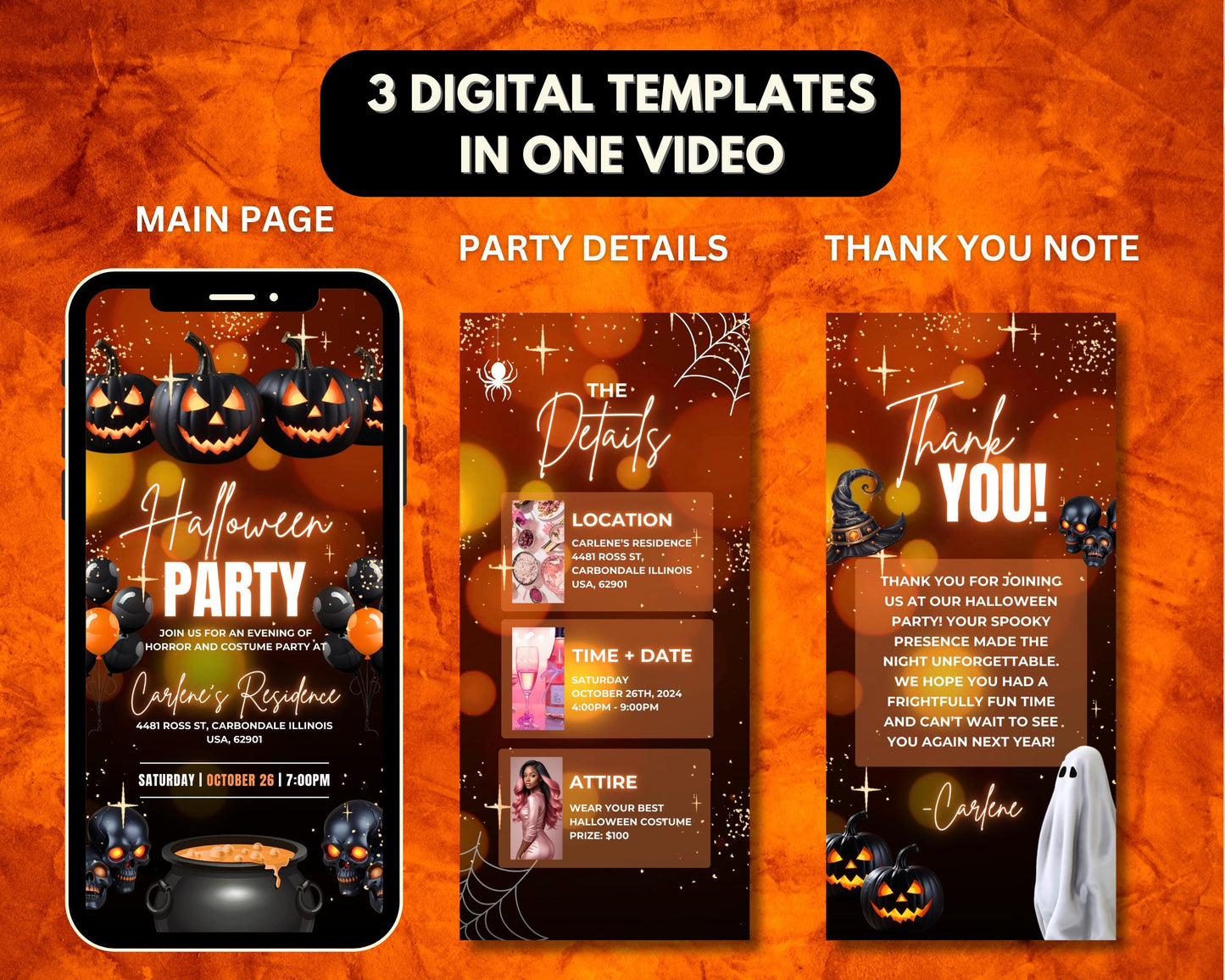 animated halloween invitation halloween party invite template halloween invitation halloween party invitation ideas halloween party flyer halloween party poster location date and time attire thank you note costume party horror party video invite