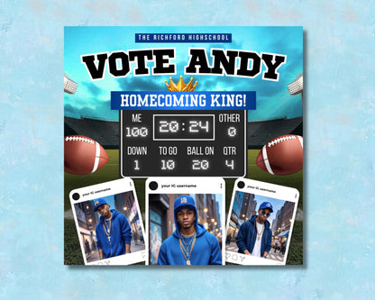 Homecoming King Vote Election Candidate Ballot Election Day School Spirit Student Government Campus Life Homecoming Reunion Alumni Event Gathering Celebration Party Social Crown Sash Gown Pageant Cheerleader Jock Homecoming Parade School Spirit Items