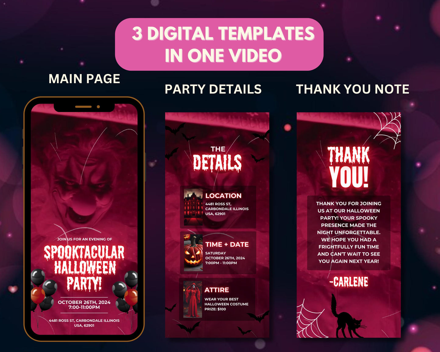 animated halloween invitation halloween party invite template halloween invitation halloween party invitation ideas halloween party flyer halloween party poster location date and time attire thank you note costume party horror party video invite