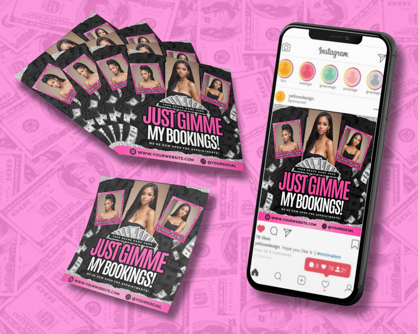 beauty flyer template booking flyer appointment flyer salon flyer hair salon flyer nail salon flyer makeup artist flyer lash artist beauty services book now limited slots special offer discount promotion contact information social media website link