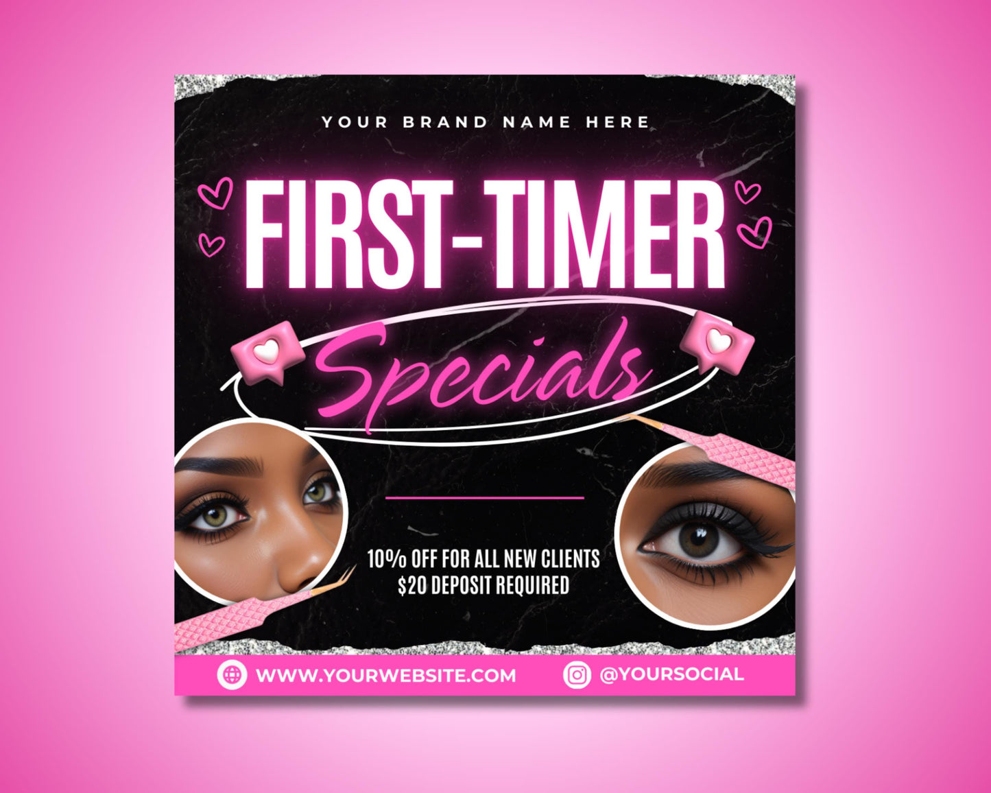 new client special welcome offer discover your beauty unleash your inner glow first-time client discount haircuts & styling facials & skincare makeup application nails & waxing massages & body treatments free consultation limited time offer