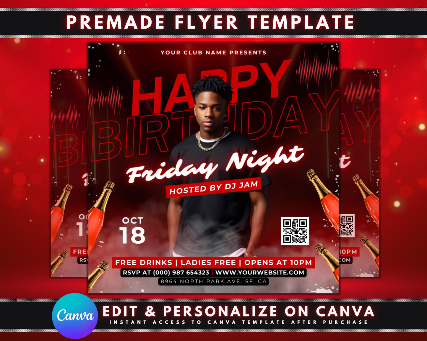 birthday party nightclub flyer clubbing celebration event party nightlife dance music dj drinks food entertainment fun birthday bash nightclub party special occasion all-night party live music vip area bottle service dress code door charge