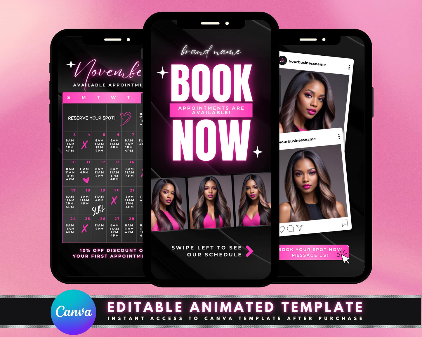 animated booking template beauty booking salon booking spa booking template online bookings appointment sleek online scheduling eye-catching beauty booking beauty salons spa hair salons nail salons makeup artists beauty businesses wellness businesses