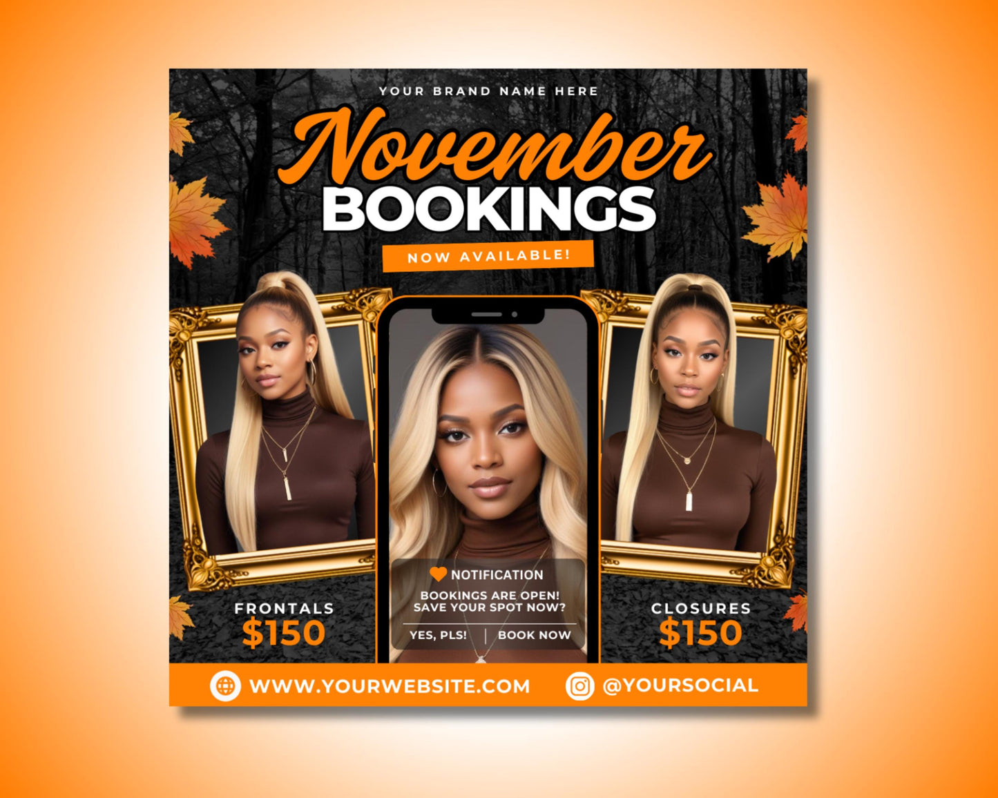 november booking flyer beauty flyer template fall beauty flyer salon booking flyer spa booking flyer beauty salon flyer november specials beauty offers thanksgiving beauty promotions holiday beauty packages fall skincare treatments fall hair trends